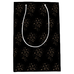 Elegant Gold Star Holiday Christmas Gifts Medium Gift Bag