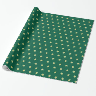 Elegant Gold Star Pattern Christmas Wrapping Paper
