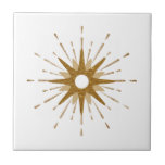 Elegant Gold Starburst Tile<br><div class="desc">Elegant tile with a retro gold starburst serving as the central focal point, complimented by modern starburst design elements. Simple, clean design; one design of a coordinating collection. Create your own custom design by using the fields provided, or use the "message" button to contact the designer for help. To create...</div>