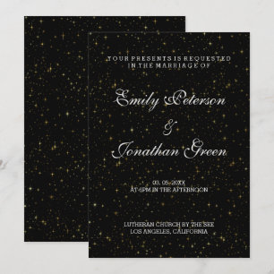 Elégant Gold Stars-Wedding Invitations