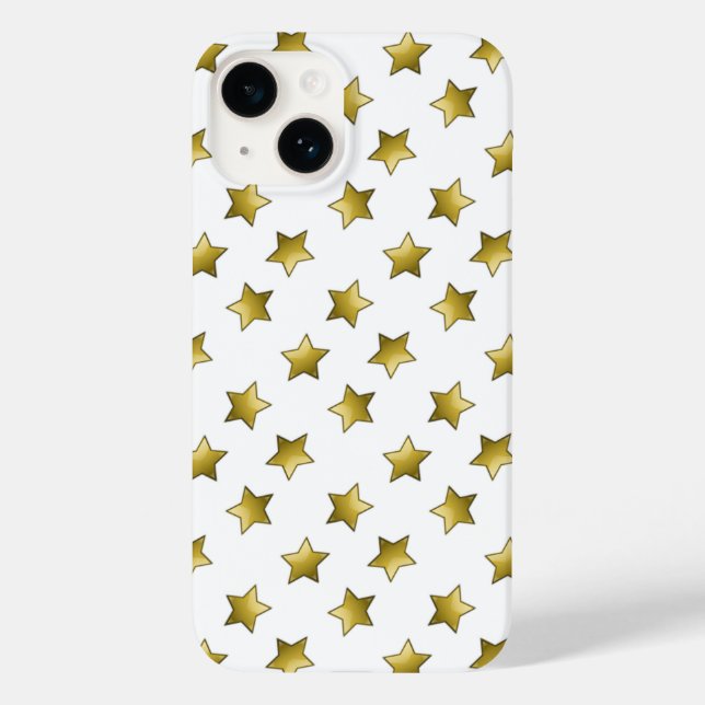 Elegant gold stars white pattern Case-Mate iPhone case (Back)