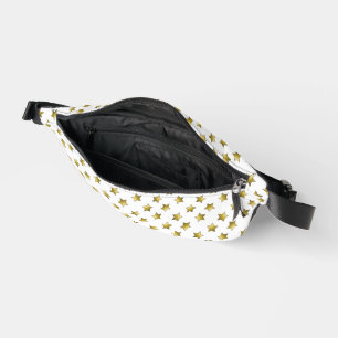 Elegant gold stars white pattern fanny pack