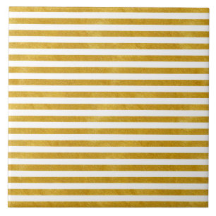 Elegant Gold Stripe -Custom Your Colour- Tile