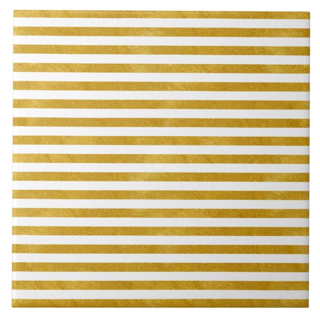 Elegant Gold Stripe -Custom Your Colour- Tile (Front)