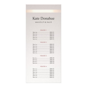Elégant Gold Stripe Hair Salon Prix Menu