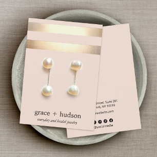 Élégant Gold Stripe Moderne Rose Écran d'oreille