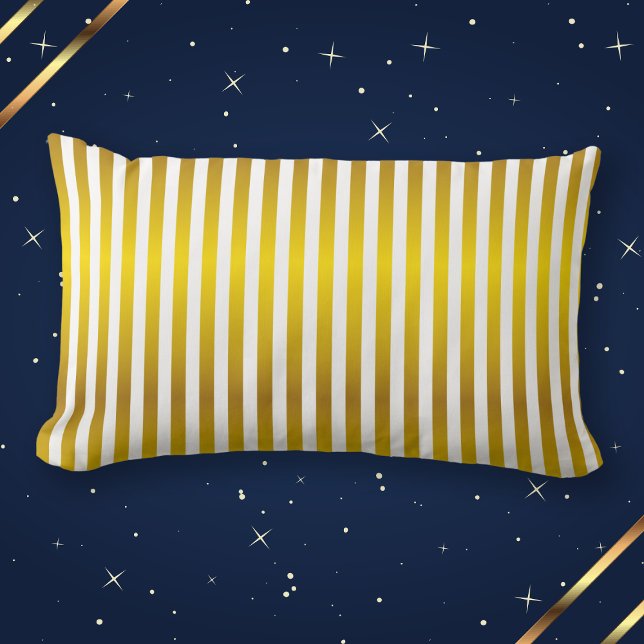 Elegant Gold Stripe Pattern Lumbar Pillow (Creator Uploaded)