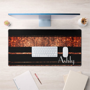 elegant gold strips   desk mat