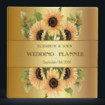 Elegant Gold Sunflowers Binder<br><div class="desc">Elegant gold wedding planner.</div>