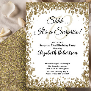Elegant Gold Surprise 73rd Birthday Invitation