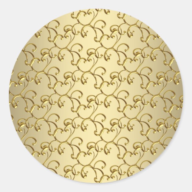 Elegant Gold Swirl Stickers (Front)