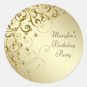 Elegant Gold Swirl Stickers