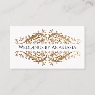 Elegant Gold Swirls Black Glow Business Card