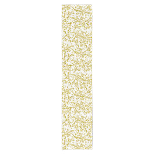 Elegant gold swirls short table runner
