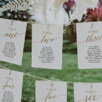 Elegant Gold Table Number 2 Seating Chart