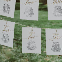 Elegant Gold Table Number 5 Seating Chart