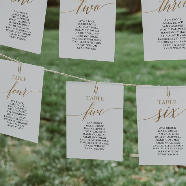 Elegant Gold Table Number 5 Seating Chart (Creator Uploaded)
