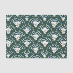 Elegant gold teal art deco  tissue paper