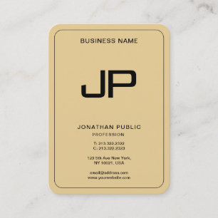 Elegant Gold Template Custom Monogram Initial Business Card