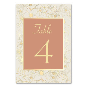 Elegant Gold Terracotta Table Number