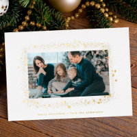 elegant gold text and dust stars photo frame