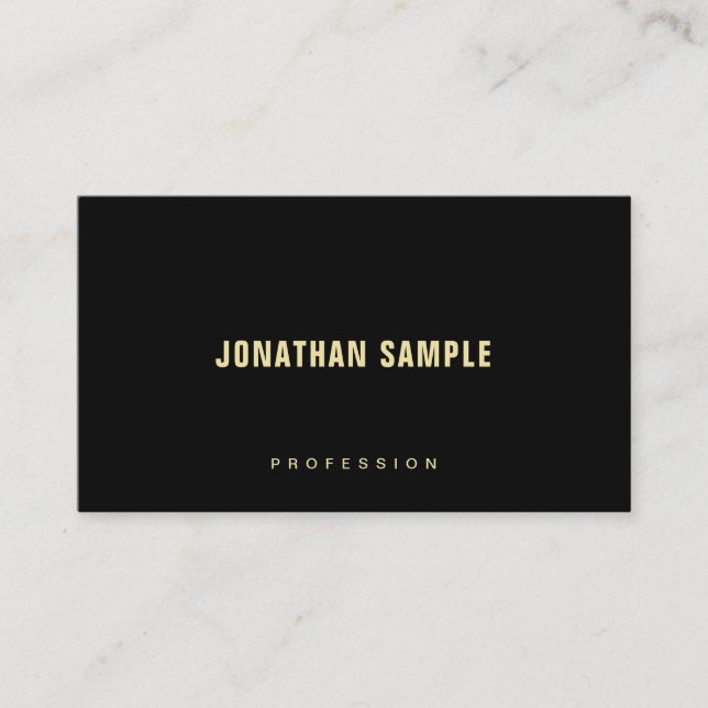 Elegant Gold Text Font Simple Template Modern Business Card (Front)