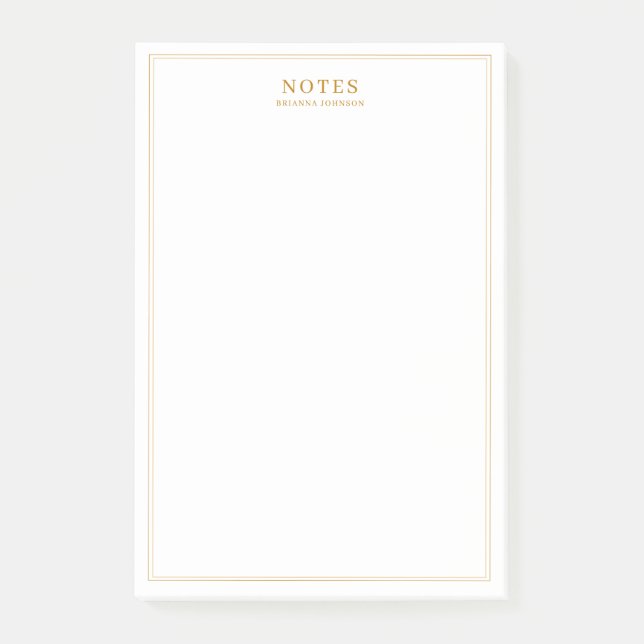 Elegant Gold Text Post-it Notes (Front)