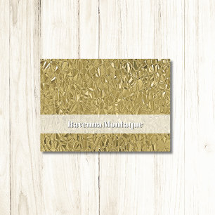 Elegant Gold Texture Chic Custom Name Stationery Note Card