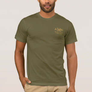 Elegant Gold Textured 3 Letter Monogram Logo T-Shirt