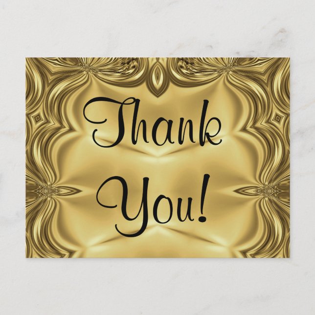 Elegant Gold Thank You Postcards (Front)