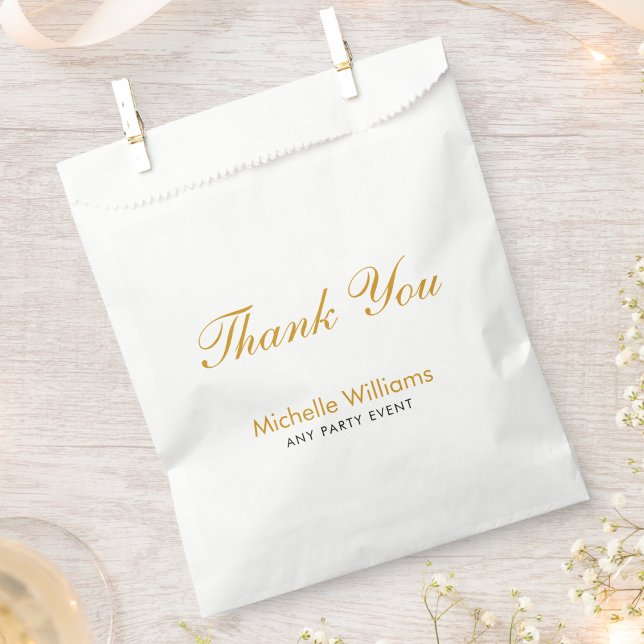 Elegant Gold Thank You Script Personalized Favour Bag (Creator Uploaded)