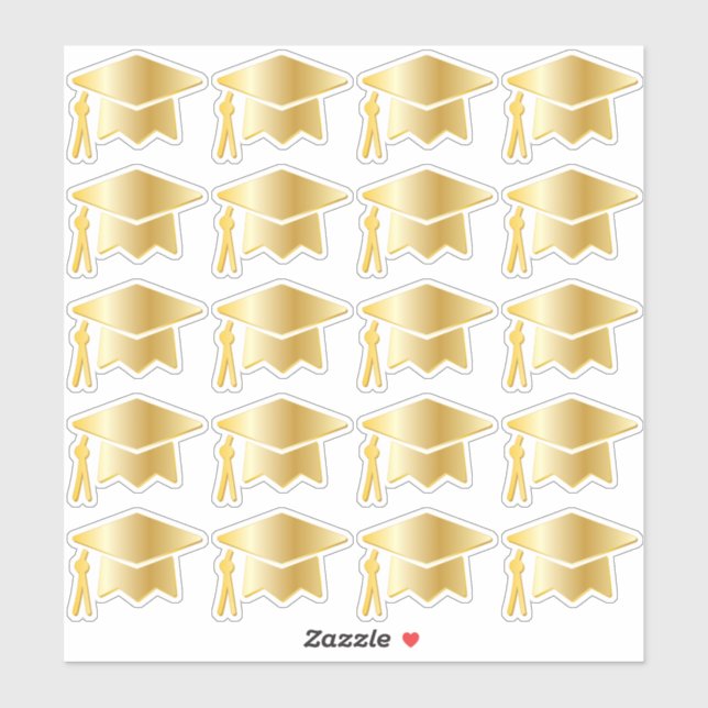 Elegant Gold Tone Graduation Cap (Sheet)