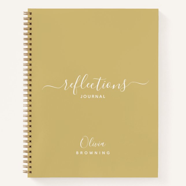 Elegant Gold Tone Reflections Journal Notebook (Front)
