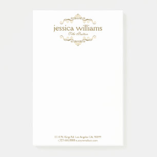 Elegant Gold Tones Decorative Border Frame Post-it Notes