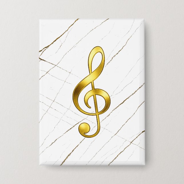 Elegant Gold Treble Clef on Black Marble (Front)