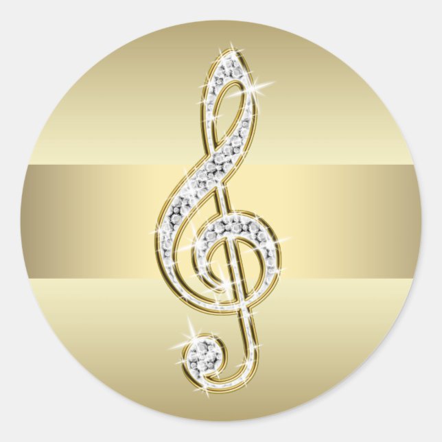 Elegant Gold Treble Clef Stickers (Front)