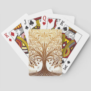 Elegant Gold Tree of Life Celebration Namaste Playing Cards
