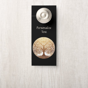 Elegant Gold Tree of Life Zen Yoga Personalized Door Hanger