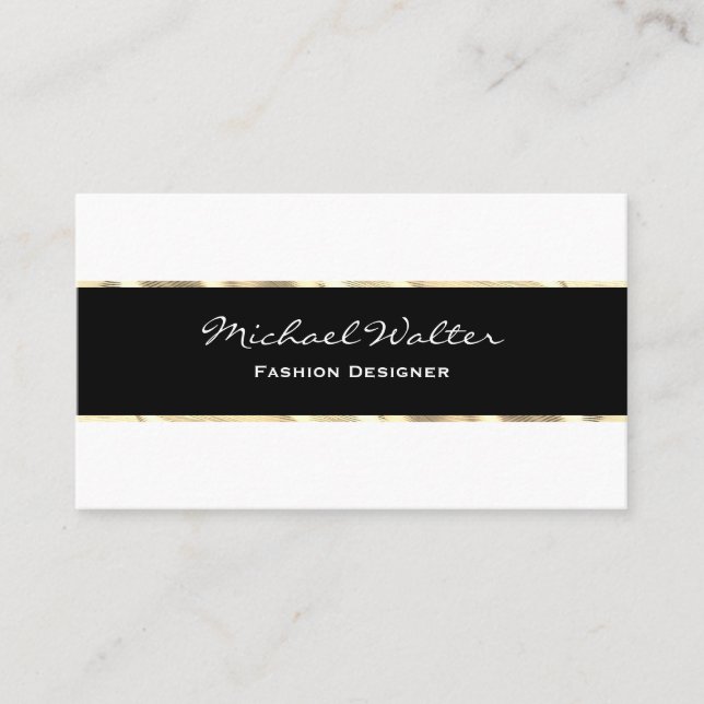 Elegant Gold Trim Business Card (Front)