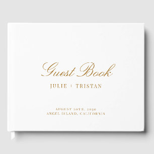 Elegant Gold Type Wedding Guest Book