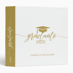 Elegant Gold Typography On White Background Binder
