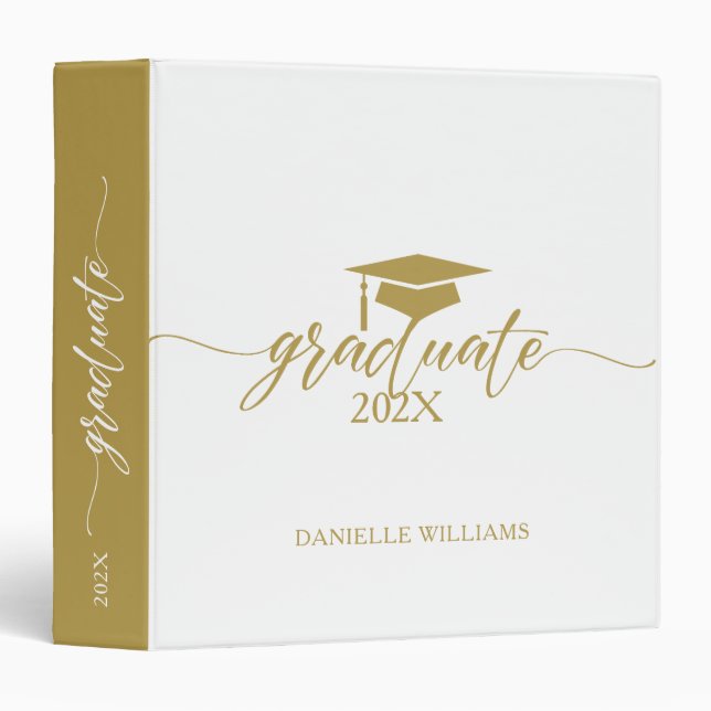Elegant Gold Typography On White Background Binder (Front/Spine)