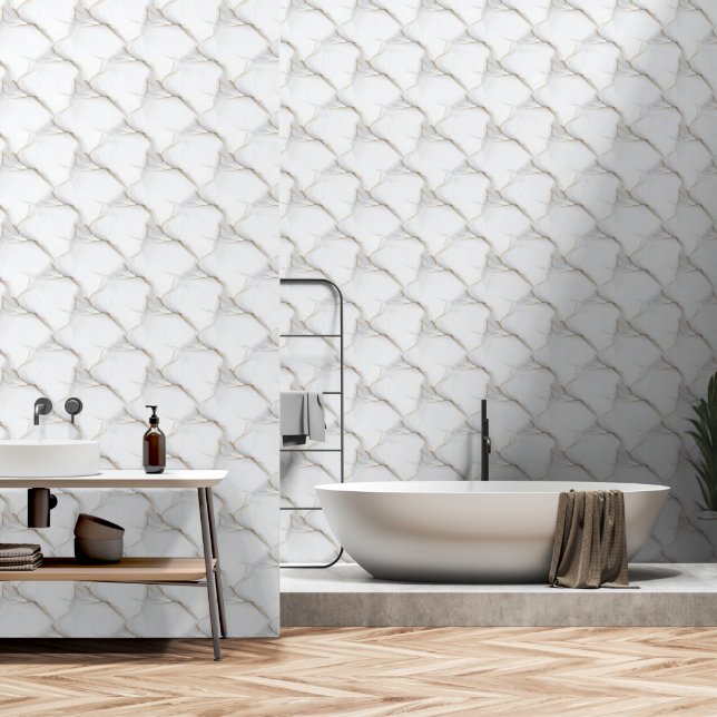 Elegant Gold Vein Texture Wallpaper (Bathroom)