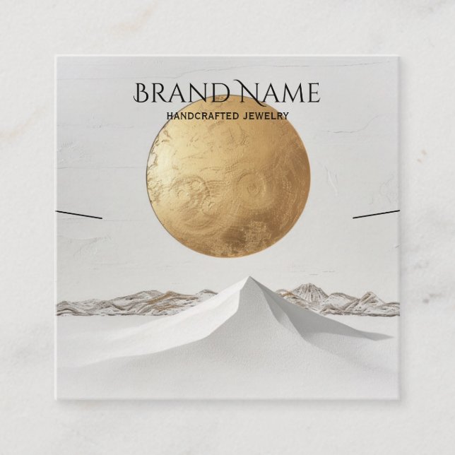 Elegant Gold Venus Necklace Display Square Business Card (Front)