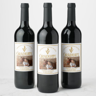 Elegant Gold Veterinary School Graduation Party Wine Label