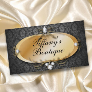 Elegant Gold Vintage Damask Fashion Business Cards