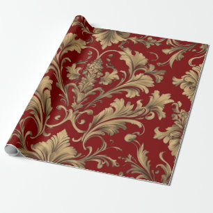 Elegant Gold Vintage Damasks Wrapping Paper