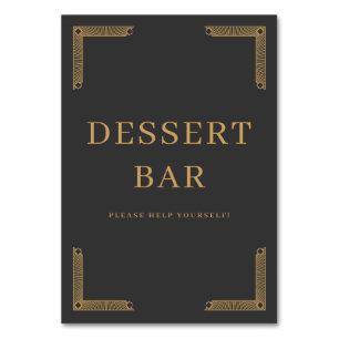 Elegant Gold Vintage Dessert Bar Sign Table Number