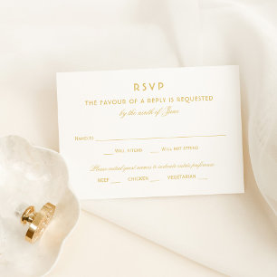 Elegant Gold Vintage Glamour Wedding RSVP Card