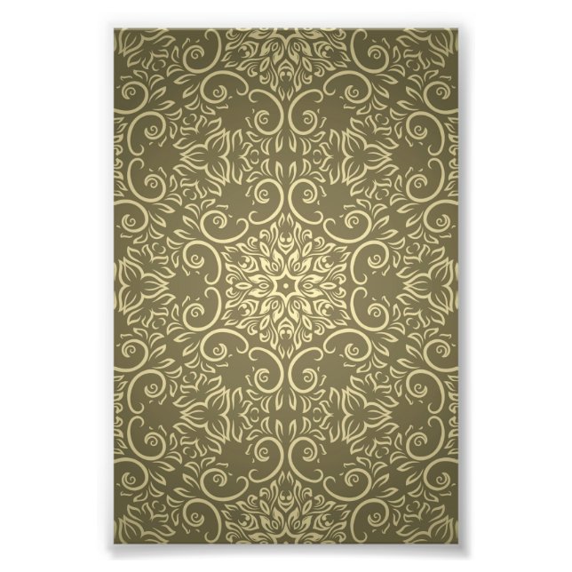 Elegant Gold Wallpaper Pattern Photo Print (Front)